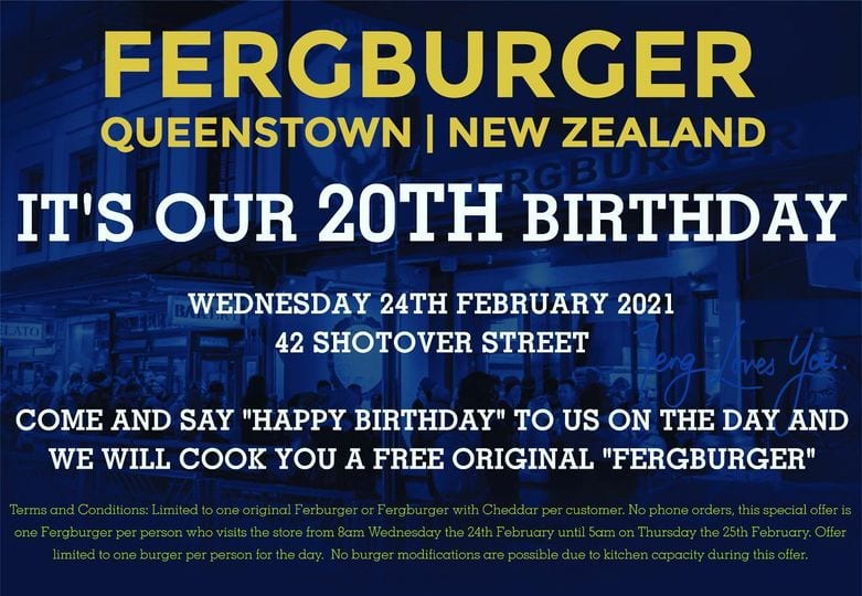 Get in quick, Queenstown’s iconic Fergburger is giving away free burgers