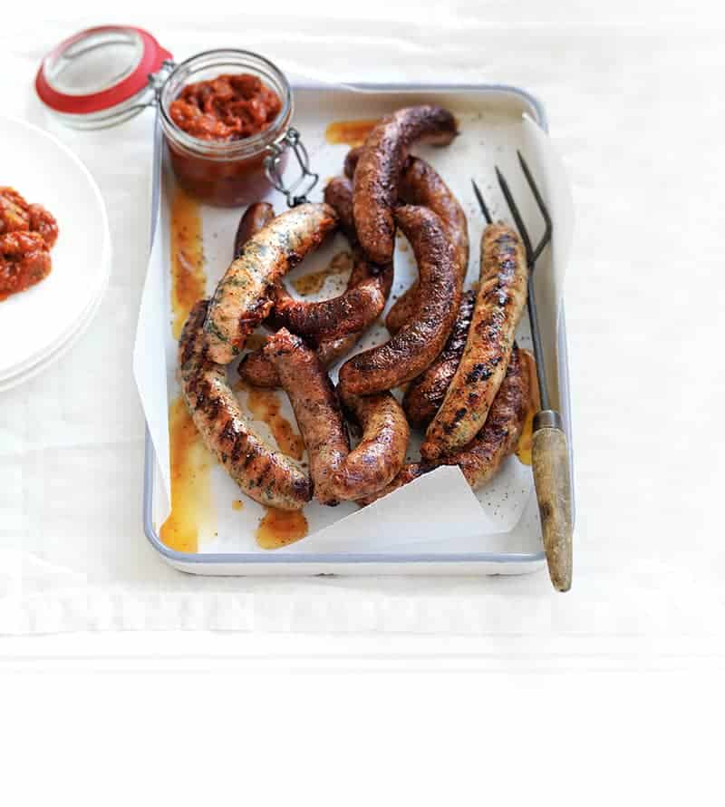 Barbecue Sausages with Moroccan Tomato Chutney
