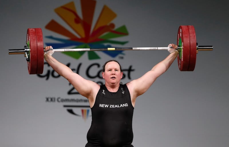 FILE PHOTO: Weightlifting - Gold Coast 2018 Commonwealth Games - Women's +90kg - Final - Carrara Sports Arena 1 - Gold Coast, Australia - April 9, 2018. Laurel Hubbard of New Zealand competes. REUTERS/Paul Childs/File Photo