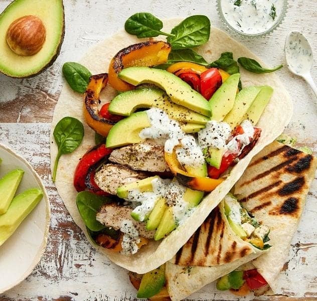 Avocado and Za’atar Grilled Chicken Wraps