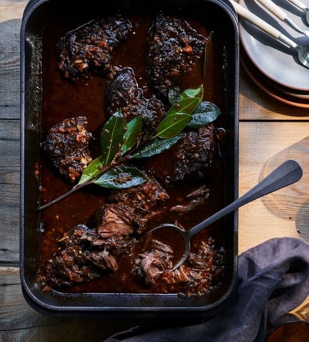 Slow Cooked Red Wine & Caramelised Onion Braised Beef Cheeks