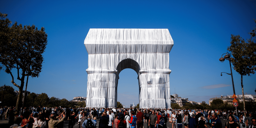 The wrapped Arc de Triomphe fulfils Christo’s lifelong artistic dream
