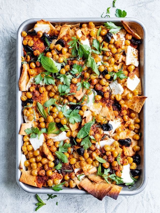 Chips and Crispy Chickpea Board