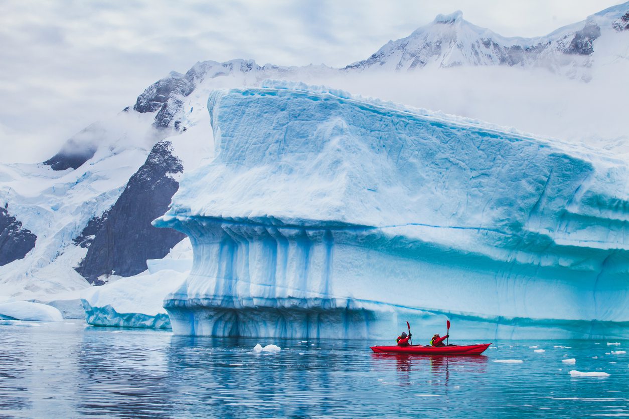 Winter kayaking in Antarctica