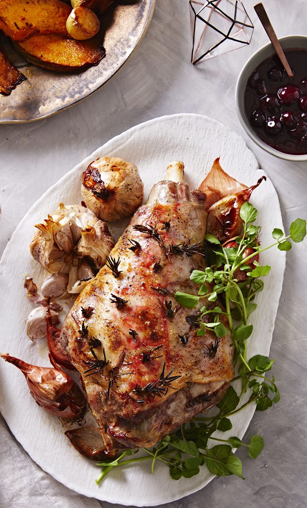 Basic Roast Lamb with Cherry and Port Sauce