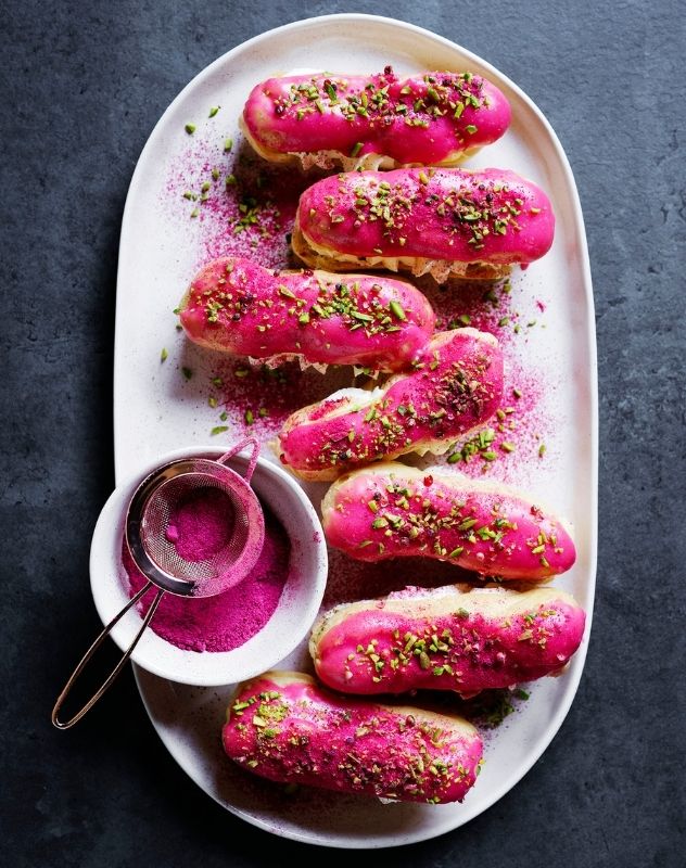 Raspberry & Pink Peppercorn Éclairs