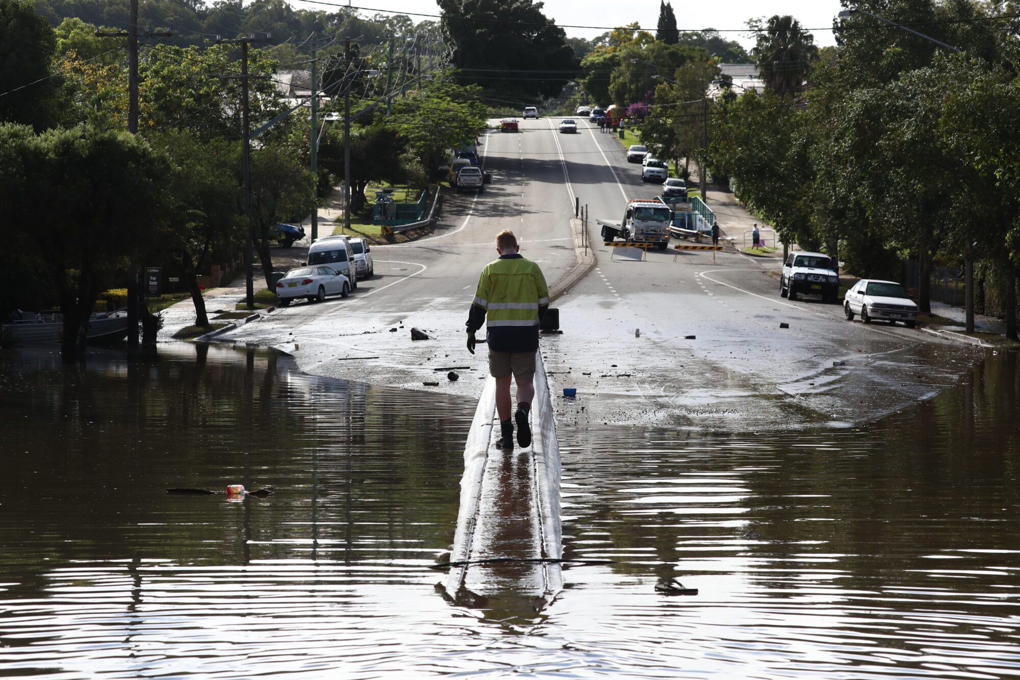 FILE PHOTO: Flooded Scenes on Ballina rd  in Lismore , NSW, Wednesday , March 2, 2022. Interstate emergency service volunteers are on their way to northern NSW amid disastrous flooding, while Sydney braces for torrential rain that could lead to more inundation. (AAP Image/Jason O'Brien) 
