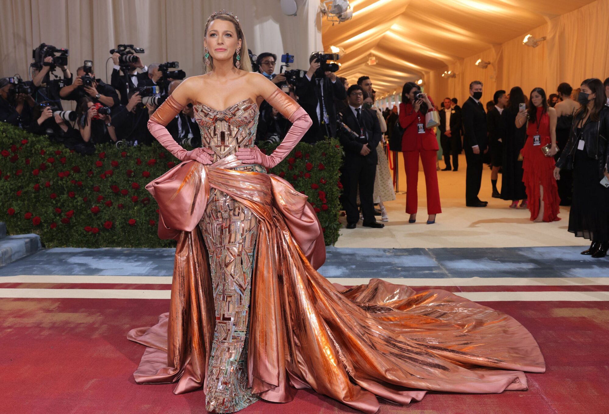 Blake Lively arrives at the In America: An Anthology of Fashion themed Met Gala at the Metropolitan Museum of Art in New York City, New York, U.S., May 2, 2022. REUTERS/Andrew Kelly