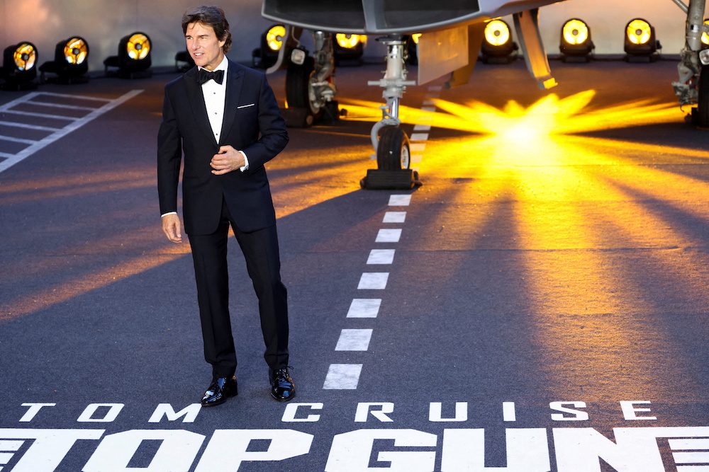 FILE PHOTO: U.S. actor Tom Cruise arrives at the premiere of 'Top Gun: Maverick' in London, Britain May 19, 2022. REUTERS/Henry Nicholls/File Photo