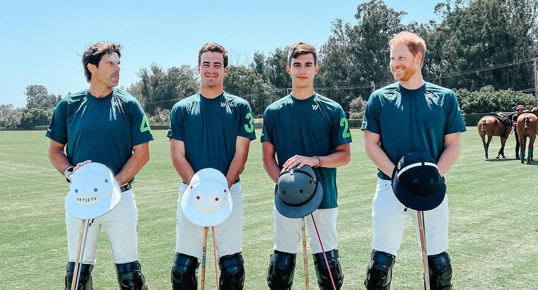 Prince Harry and the rest of the Los Padres team at the Santa Barbara Polo Club's Harry East Memorial Tournament. Photo credit: @aurorafigueras