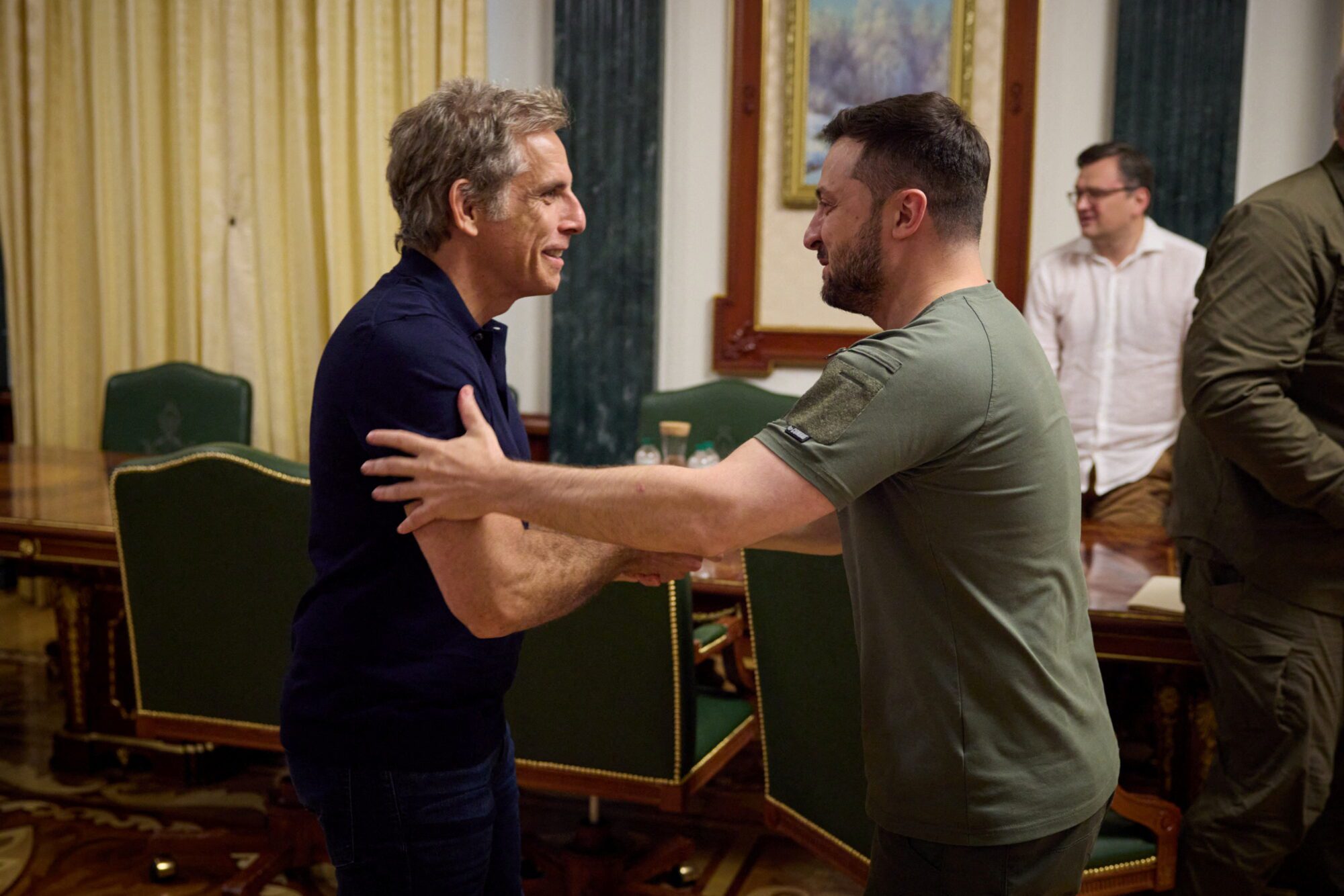 Hollywood actor and Goodwill Ambassador Ben Stiller meets with Ukraine's President Volodymyr Zelenskiy, as Russia's attack on Ukraine continues, in Kyiv, Ukraine June 20, 2022. 