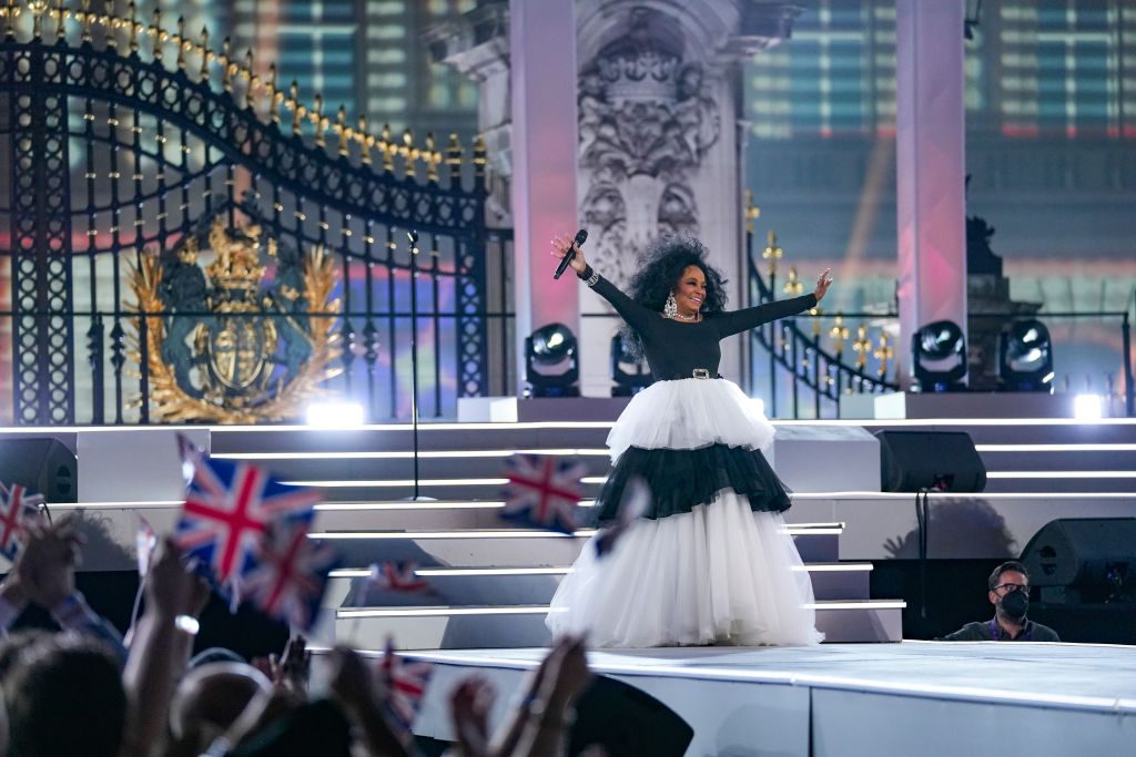 Diana Ross performs during the Platinum Party At The Palace at Buckingham Palace on June 4, 2022 in London, England. 