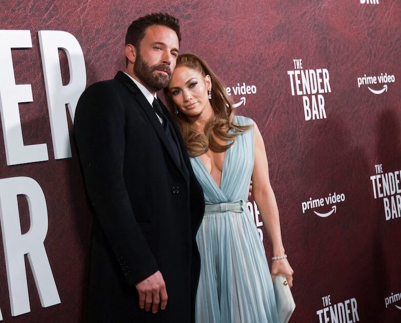 FILE PHOTO: Ben Affleck and Jennifer Lopez attend the premiere for the film "The Tender Bar" at The TLC Chinese Theater in Los Angeles, California, U.S., December 12, 2021. REUTERS/Aude Guerrucci/File Photo
