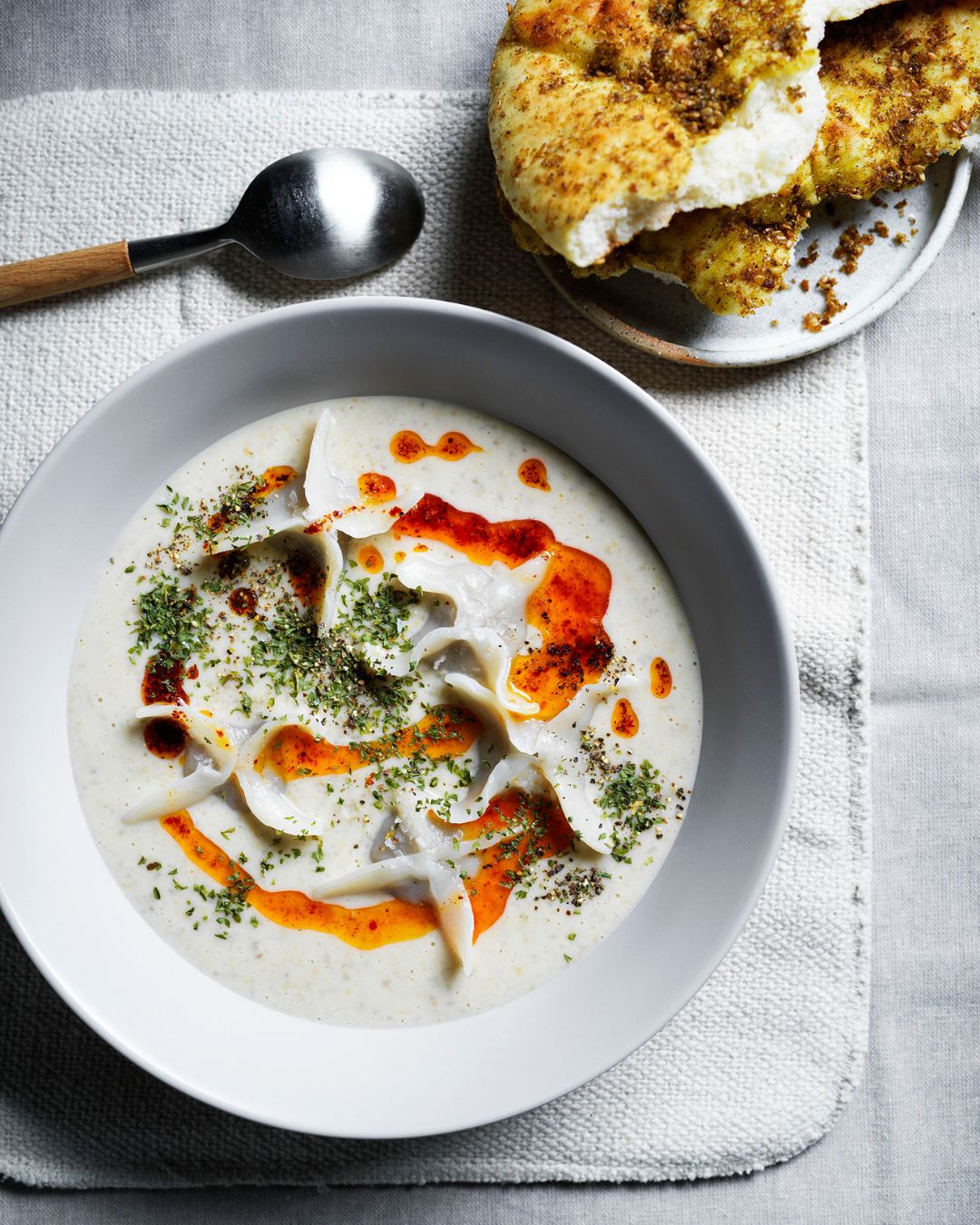 Turkish Style Yoghurt Soup with Lamb Manti