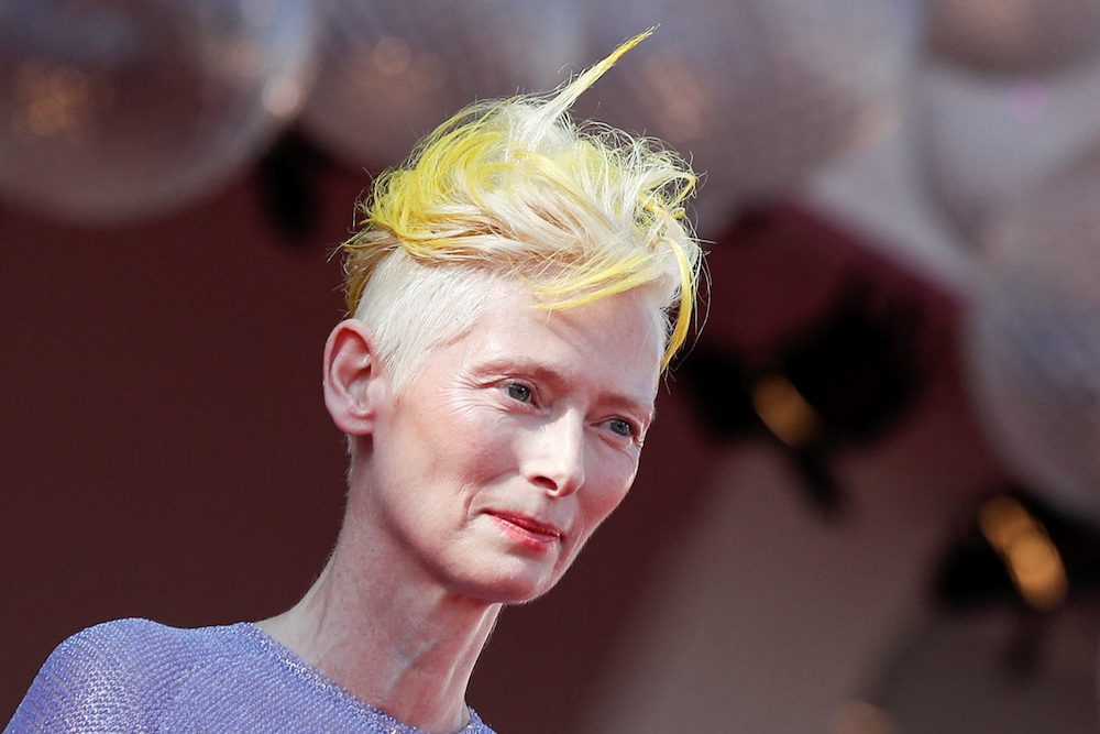 Tilda Swinton attends the 79th Venice Film Festival Red Carpet. REUTERS/Guglielmo Mangiapane