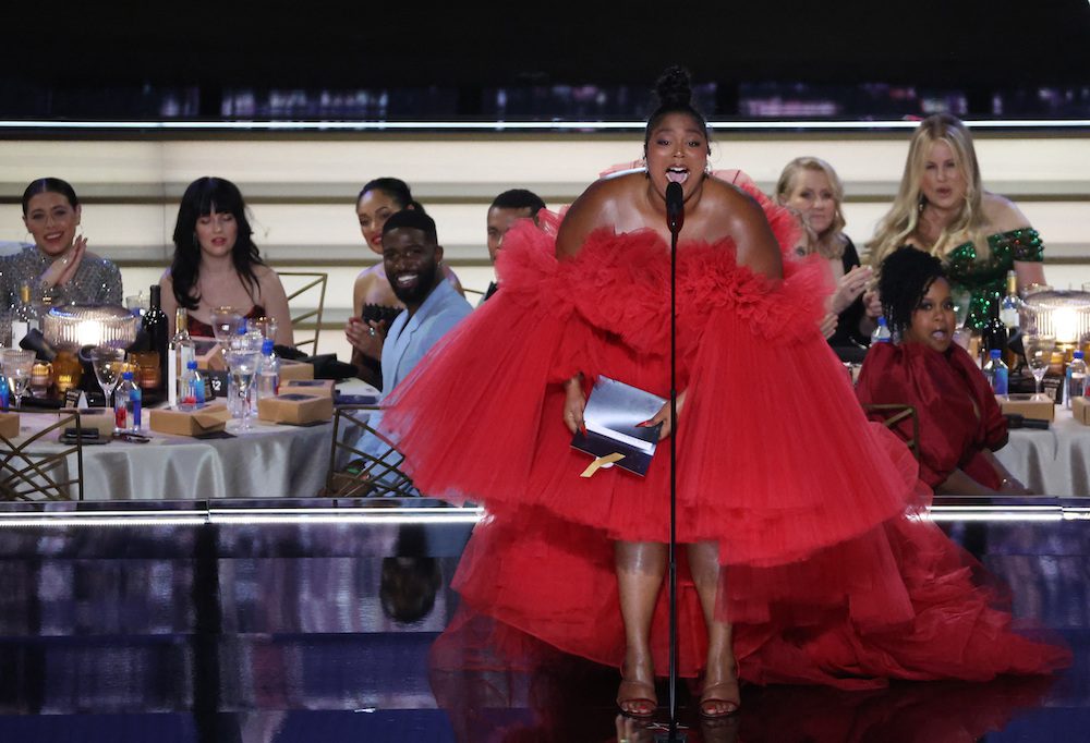 Lizzo presents the award for Best Supporting Actor in a Comedy Series at the 74th Primetime Emmy Awards in Los Angeles, California, U.S., September 12, 2022. REUTERS/Mario Anzuoni