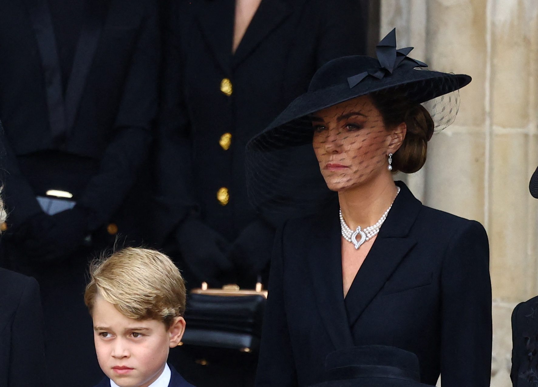 Catherine, Princess of Wales, wears the late Monarch's pearl Choker