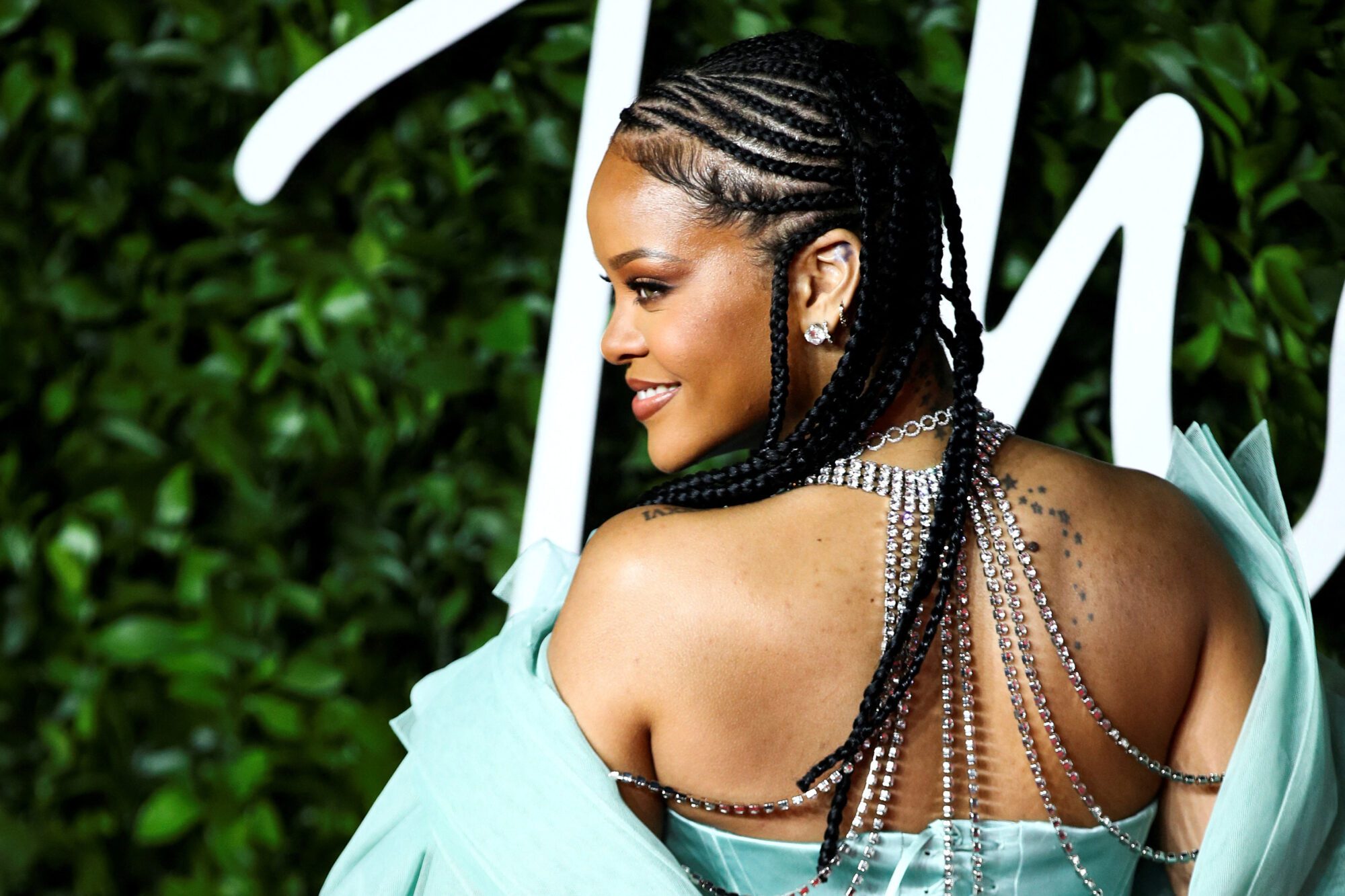 FILE PHOTO: Singer Rihanna arrives at the Fashion Awards 2019 in London, Britain 