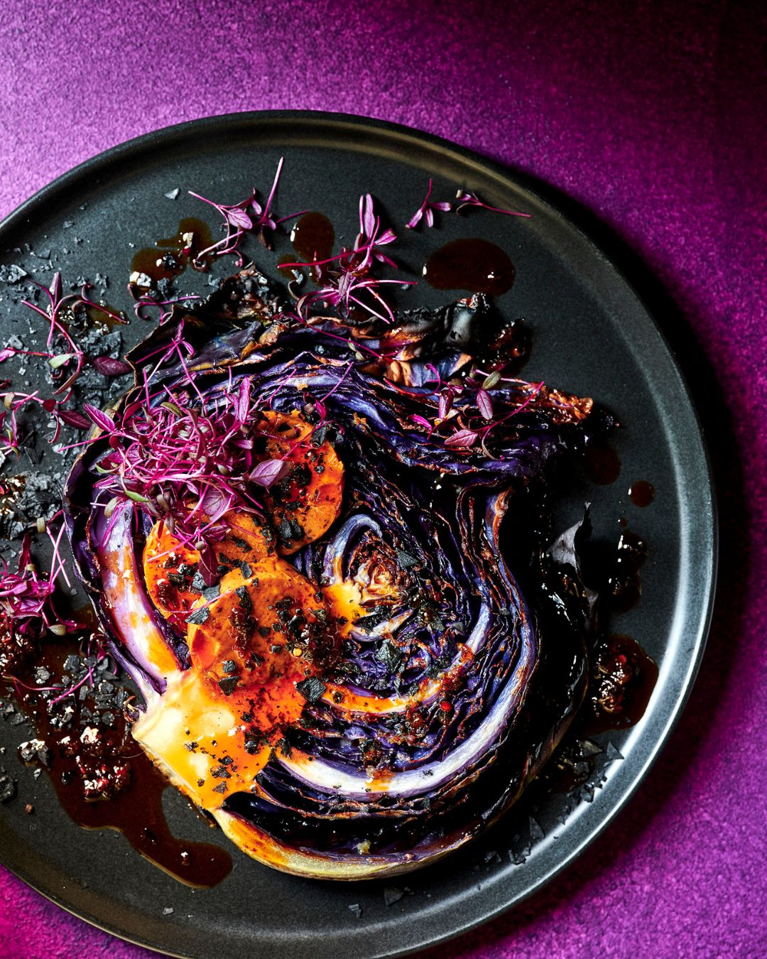 Charred Cabbage Steaks with Tamarind, Chilli & Ginger