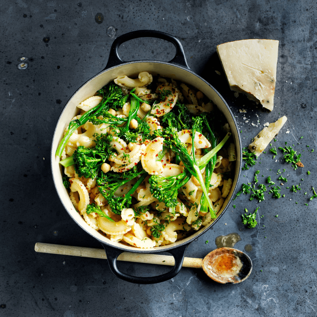 Chickpea Pasta with Burnt Butter & Broccolini