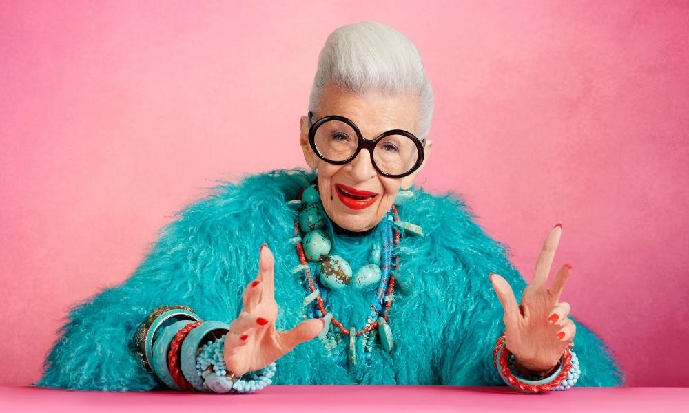 Centenarian style icon Iris Apfel launches colourful makeup ...