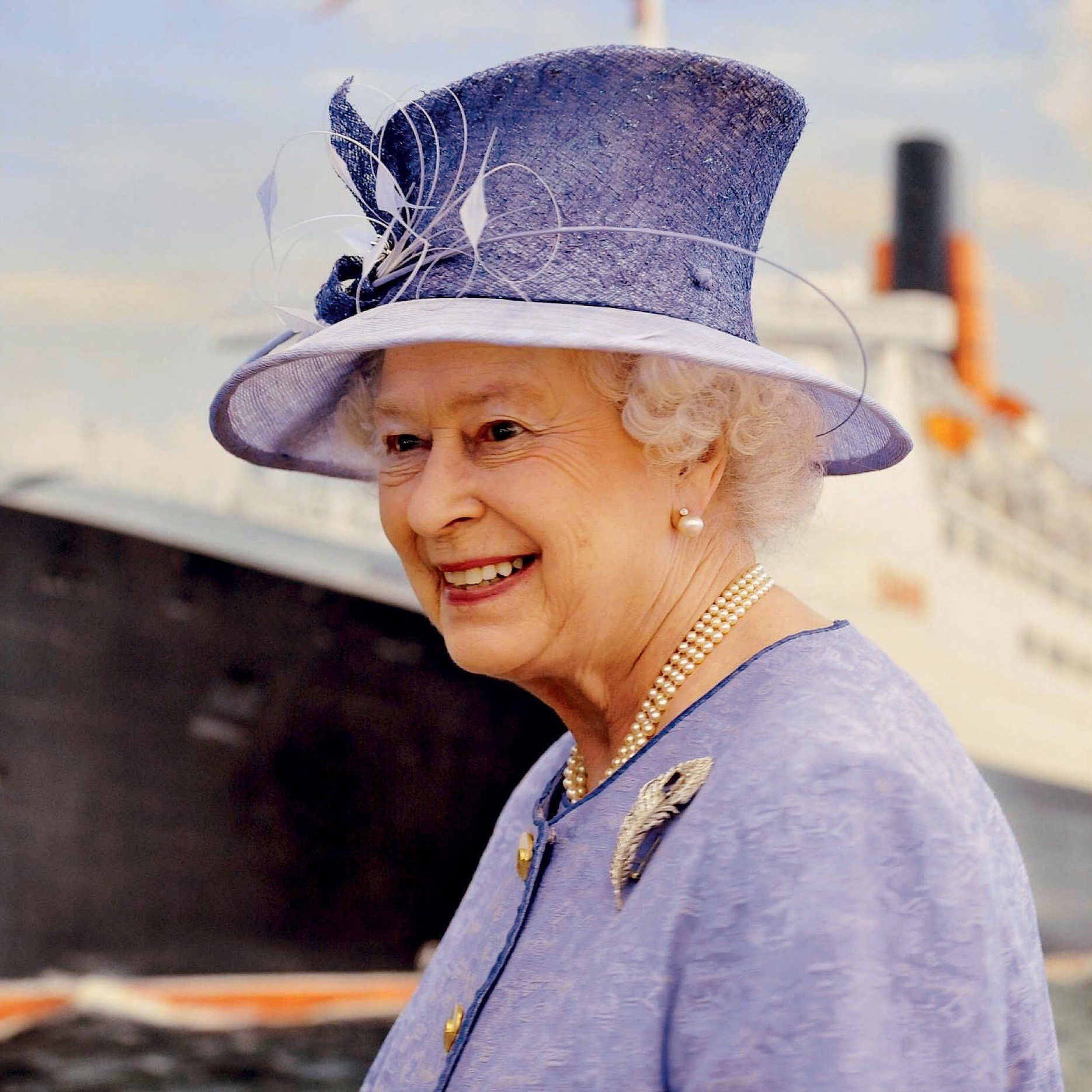 Queen Elizabeth launching Cunard's Queen Elizabeth ship in 2010 