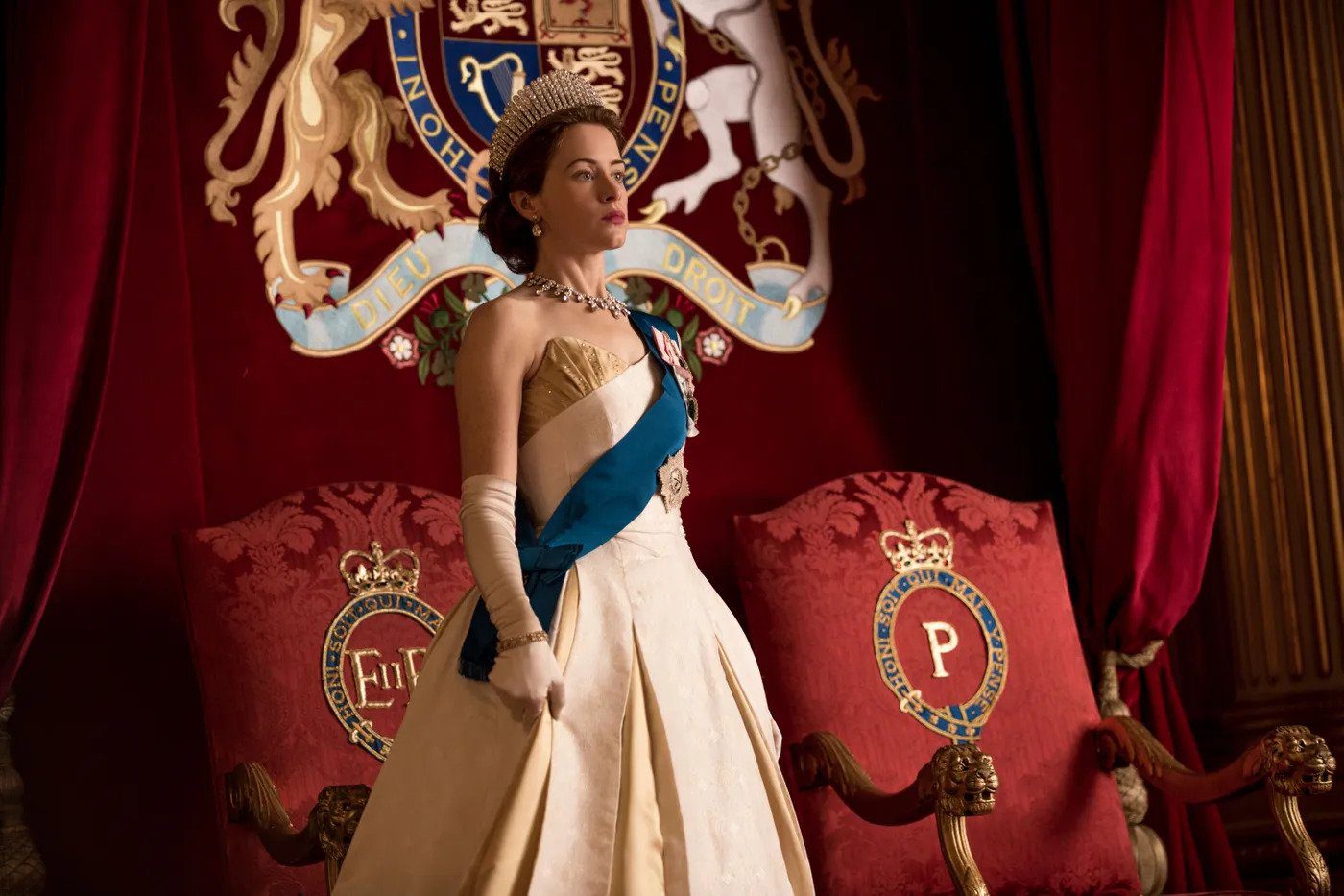 Claire Foy stars as the Queen in 'The Crown' (2016)