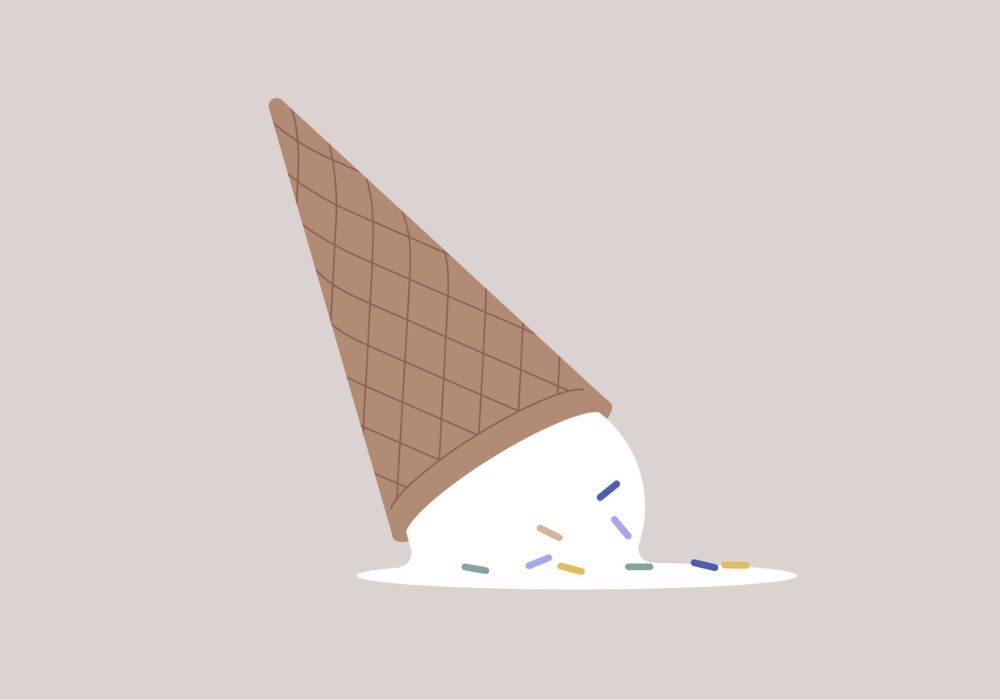 spilled ice cream illustration