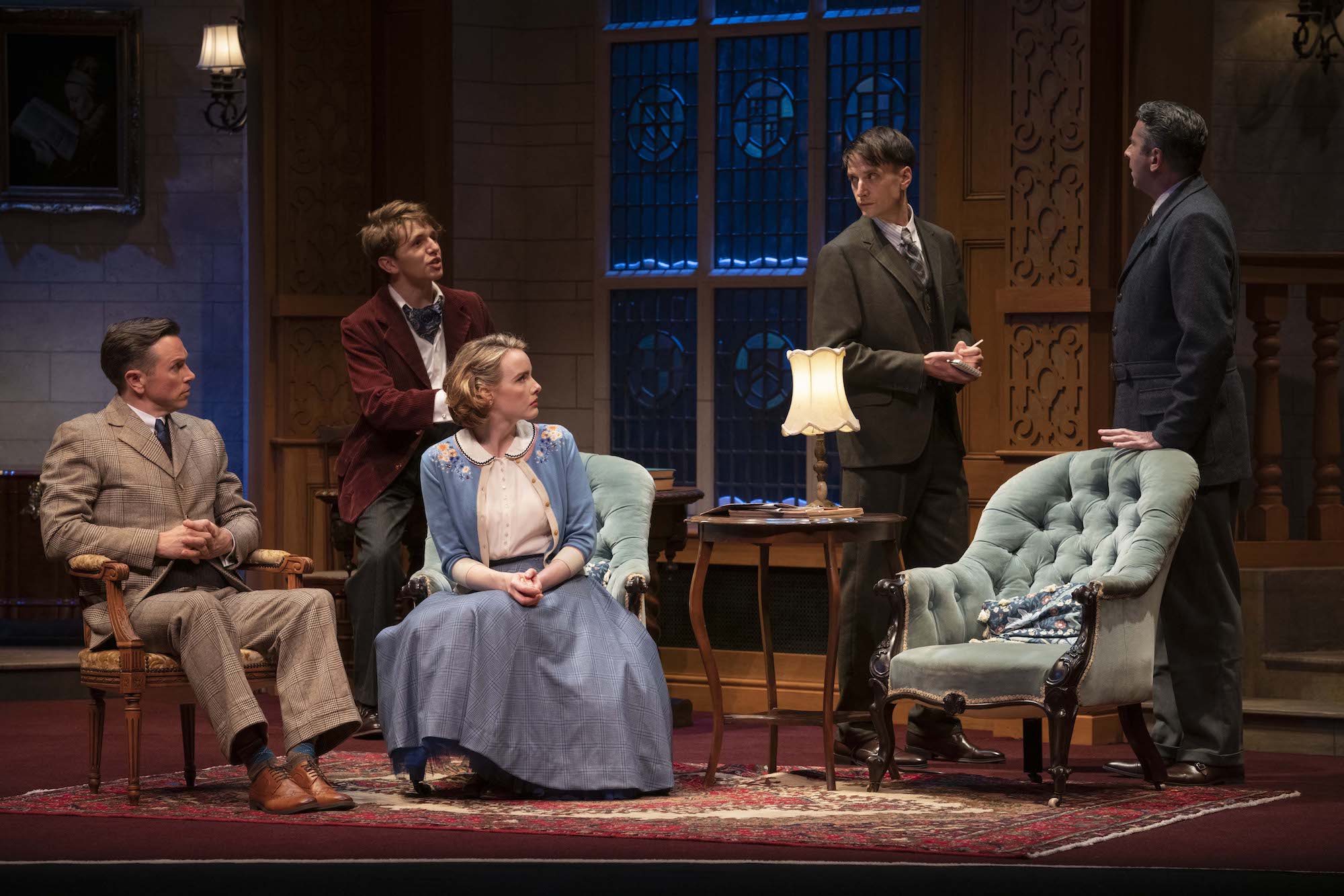 Alex Rathgeber, Laurence Boxhall, Anna O'Byrne, Tom Conroy & Adam Murphy in 'The Mousetrap', credit: Brian Geach</em>