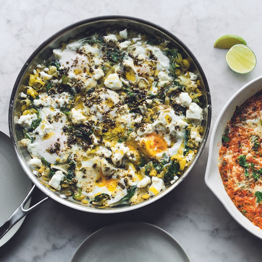 Ottolenghi’s Braised Eggs with Leek and Za’atar 1080