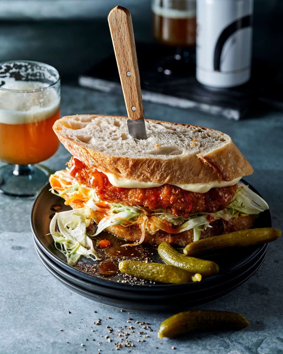 Oven-Baked Crispy Buffalo Hot Chicken Sandwich