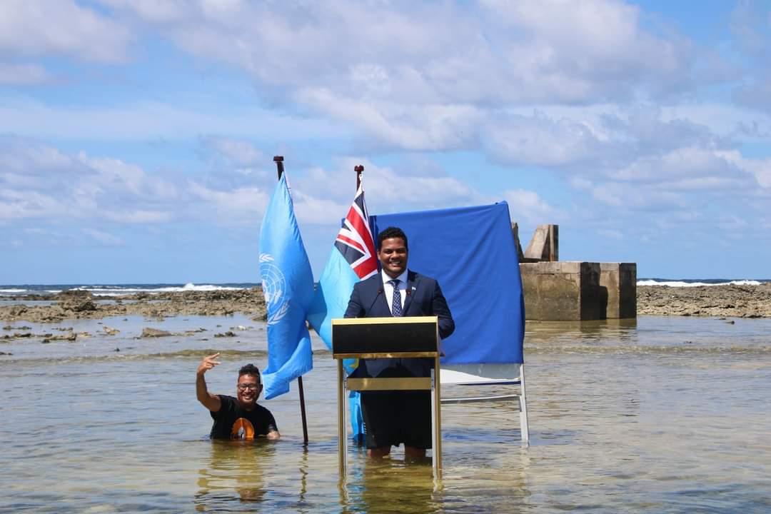 At last last year's COP26, Tuvalu's foreign minister did his statement like no other by speaking behind a podium at sea, standing in knee-deep water.