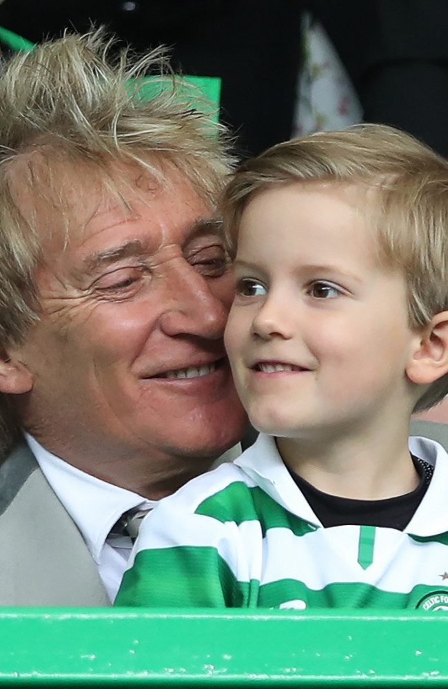Sir Rod Stewart's son Aiden was rushed to hospital in an ambulance with a suspected heart attack after he collapsed at a football match.