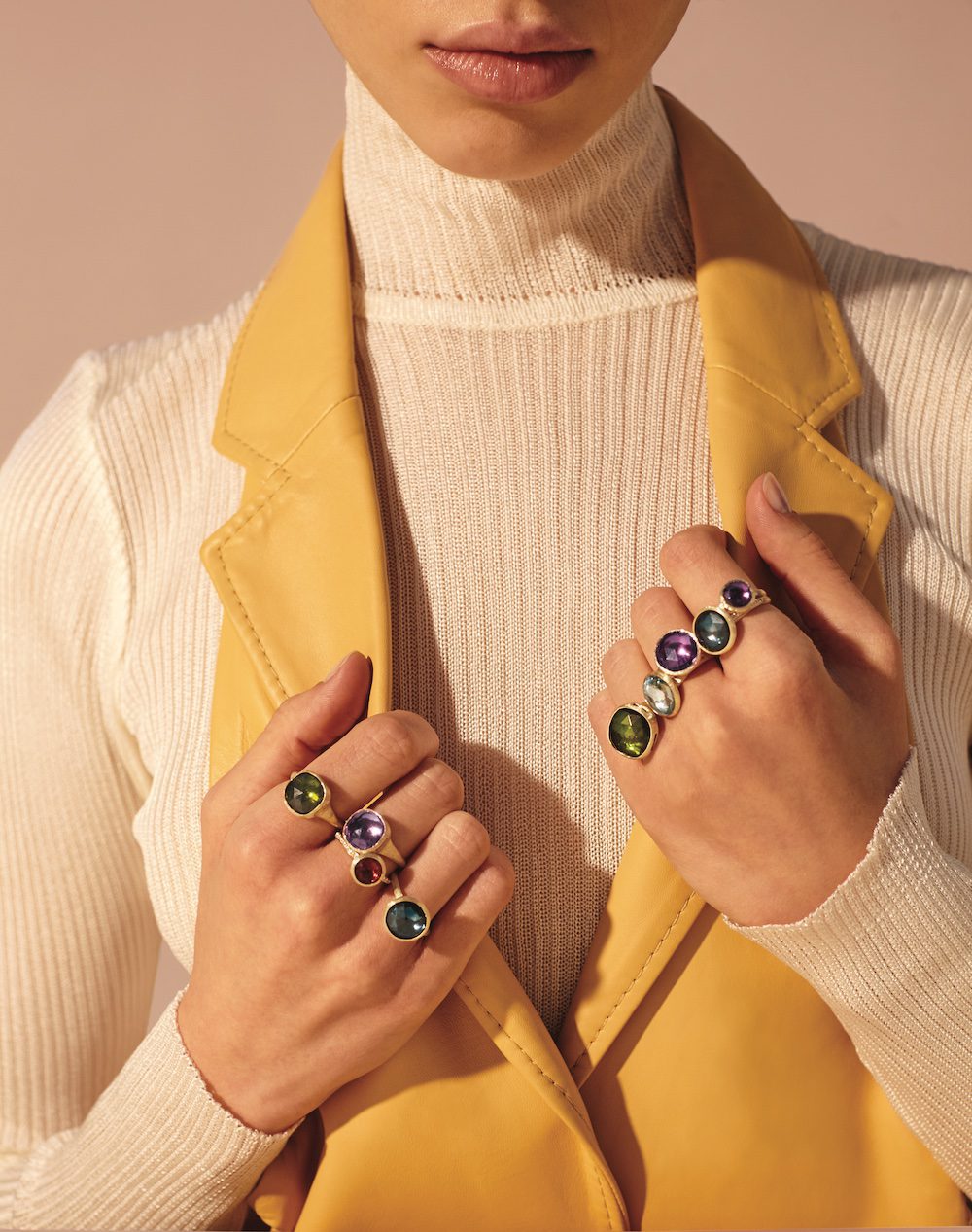 Rings from the Marco Bicego Jaipur Colour collection.