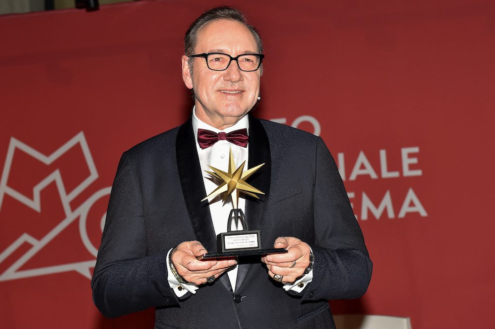 Oscar-winning actor Kevin Spacey poses as he is awarded by the National Museum of Cinema of Turin with the "Stella della Mole Award" in Turin, Italy, January 16, 2023. REUTERS/Massimo Pinca