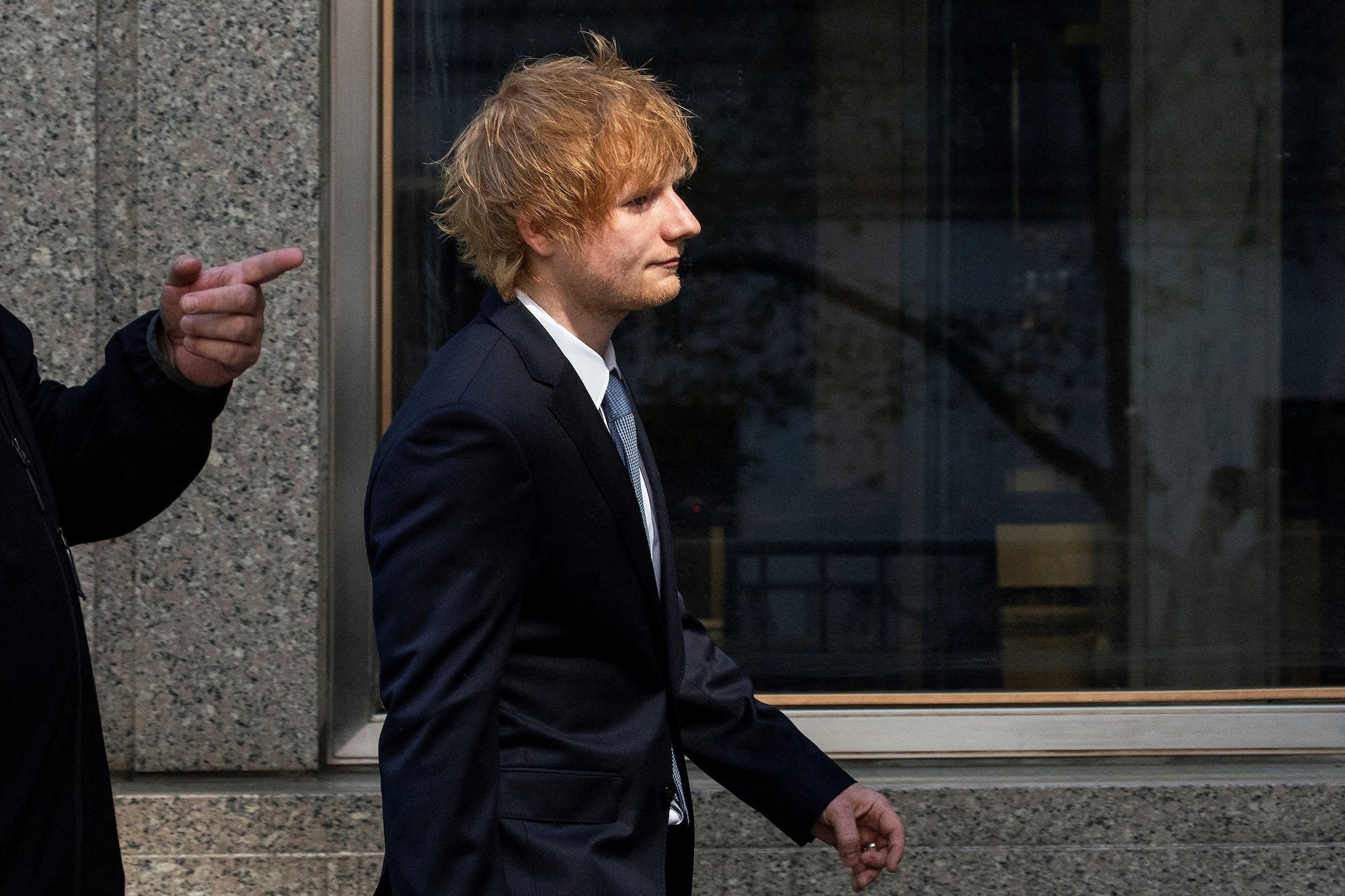 Singer Ed Sheeran arrives at Manhattan Federal Court for his copyright trial in New York City, U.S., April 25, 2023.  REUTERS/Eduardo Munoz