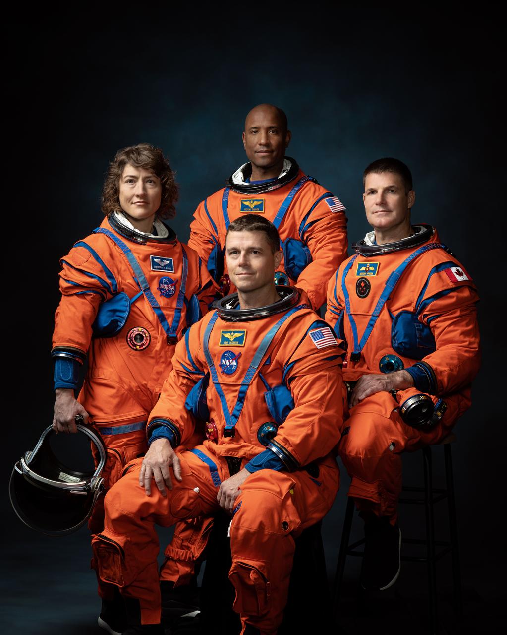 <em>Crew members of the Artemis II mission are NASA astronauts Christina Hammock Koch, Reid Wiseman and Victor Glover and Canadian Space Agency astronaut Jeremy Hansen. Credit: NASA/James Blair</em>