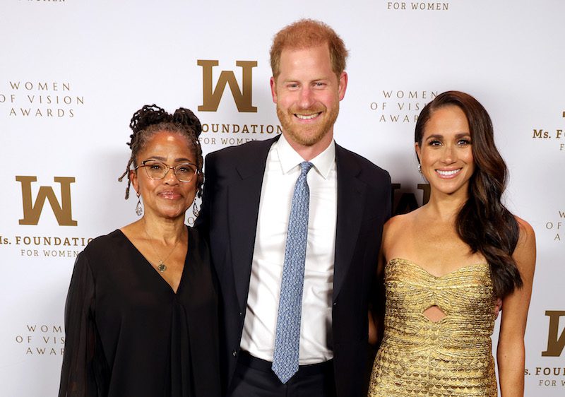 Doria Ragland, Prince Harry, Duke of Sussex and Meghan, The Duchess of Sussex attend the Ms. Foundation Women of Vision Awards on May 16, 2023 in New York City. (Photo by Kevin Mazur/Getty Images)