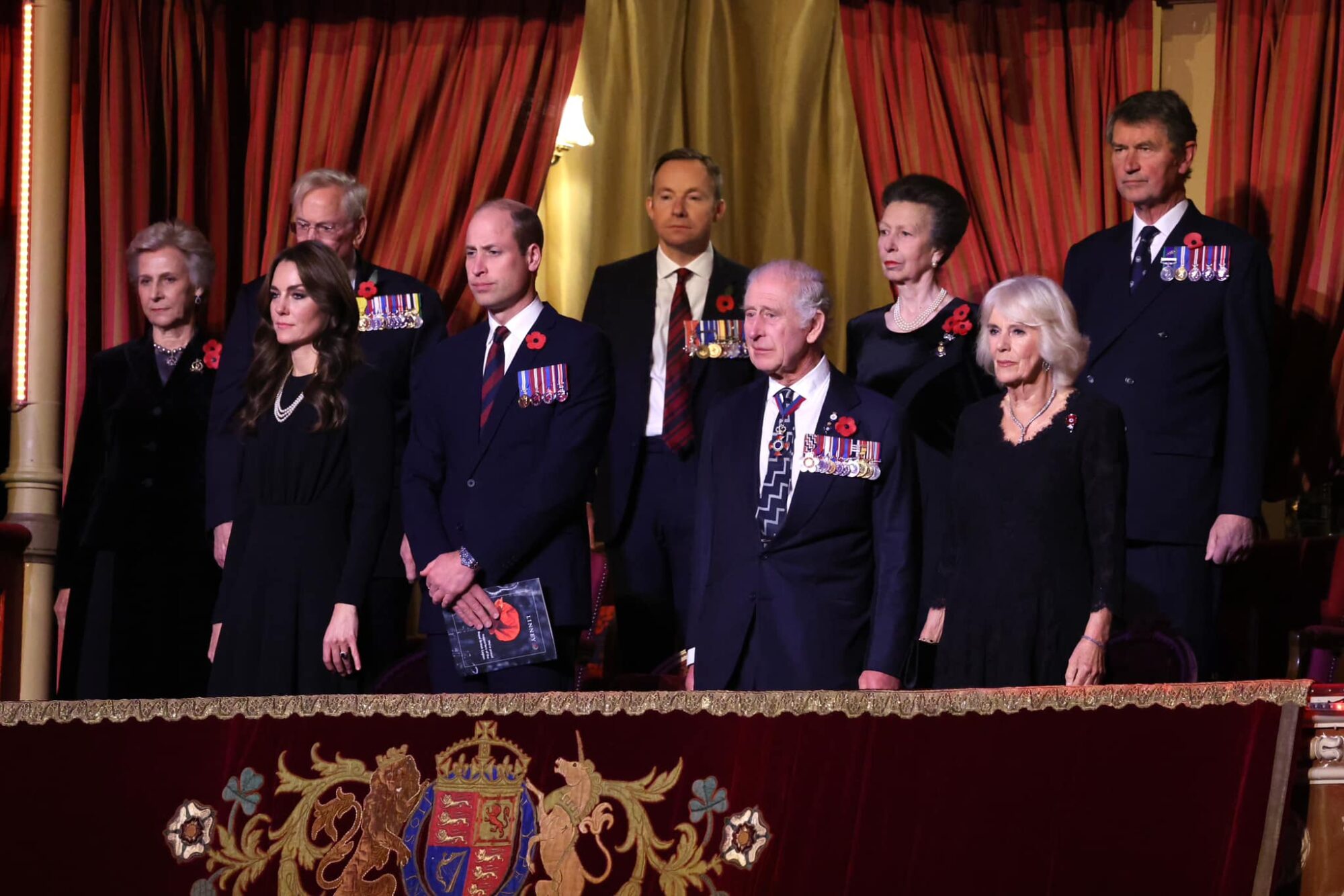 The Duchess of Gloucester, The Prince and Princess of Wales, King Charles III, Queen Camilla, the Princess Royal and Vice Admiral Sir Timothy Laurence attend the Royal British Legion Festival of Remembrance at the Royal Albert Hall in London. Picture date: Saturday November 11, 2023.