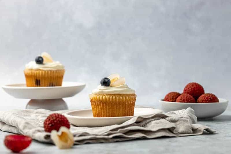 Lychee Blueberry Cupcakes