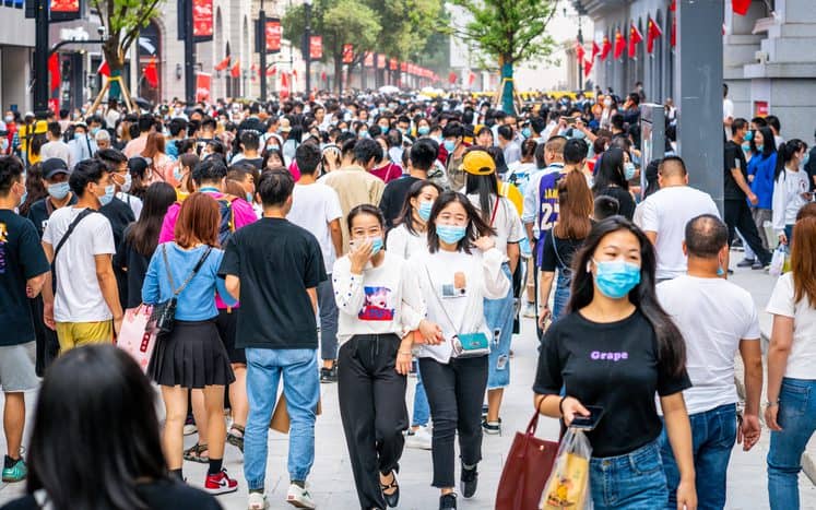 Jianghan pedestrian road in Wuhan, China