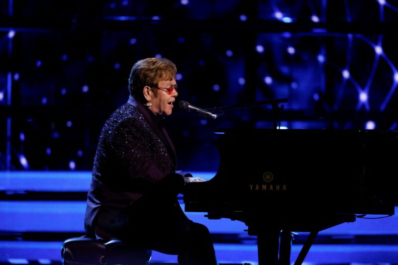 Elton John performs during the 38th Annual Rock & Roll Hall of Fame Induction Ceremony in Brooklyn, New York, U.S., November 3, 2023. REUTERS/Eduardo Munoz/ File photo