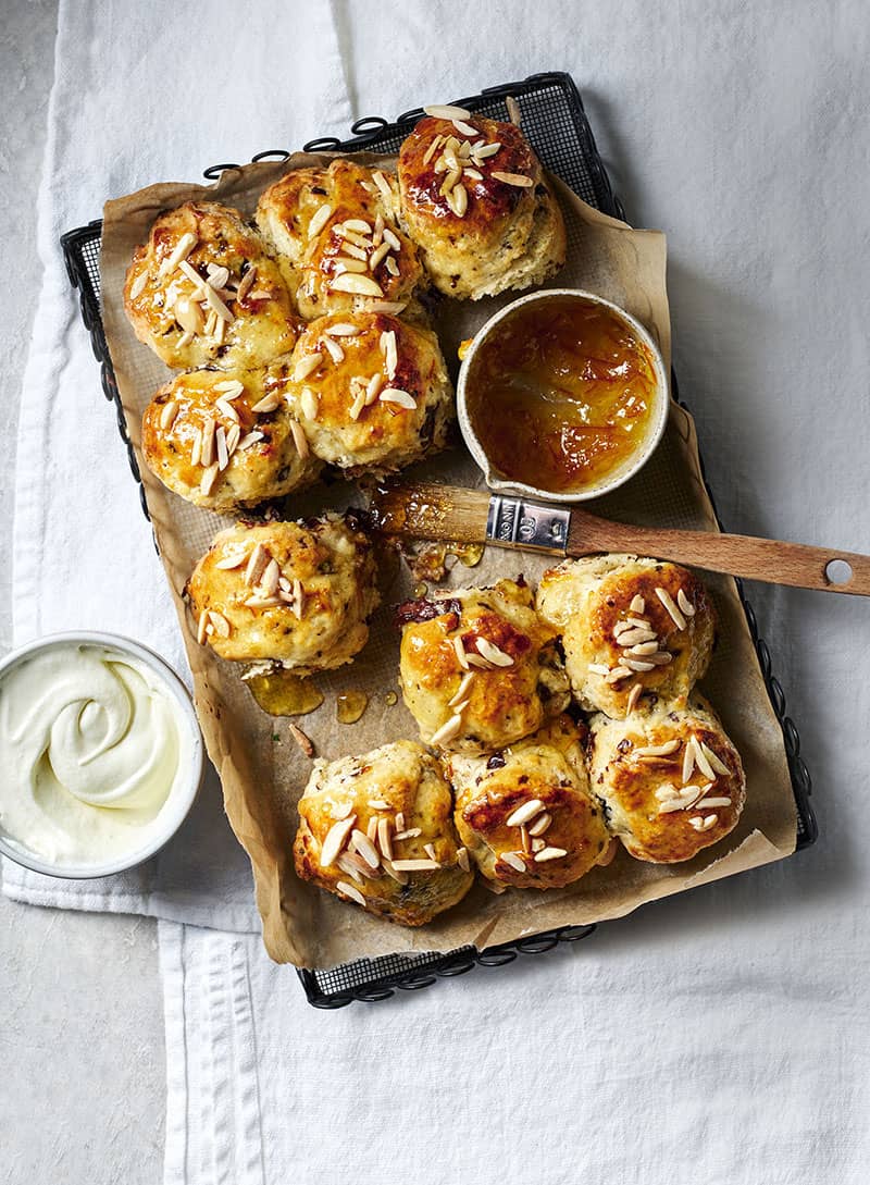 Almond and Chocolate Scones With Marmalade Glaze