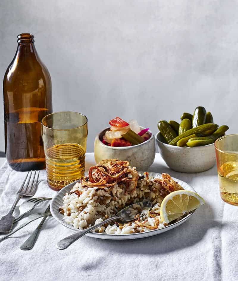 Mujadara (Lebanese Lentils and Rice with Fried Onions)