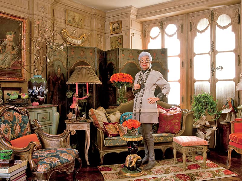 Iris Apfel in her New York City home
