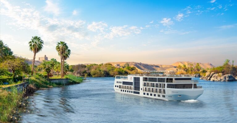 Viking Aton cruises down the Nile River