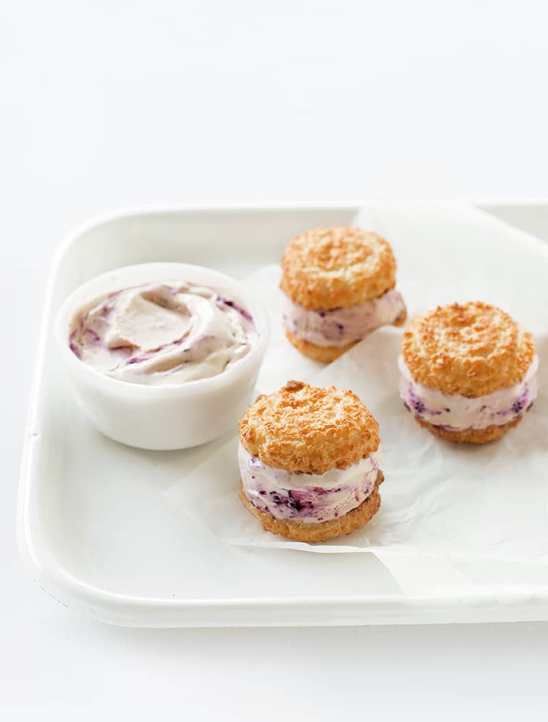 Blackberry Ripple Ice cream Sandwiches