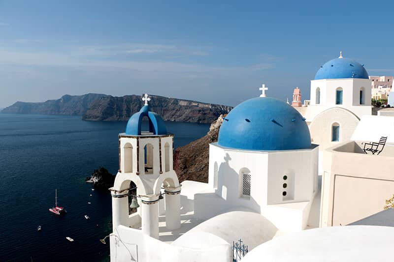 Santorini’s famous 3 Blue Domes.