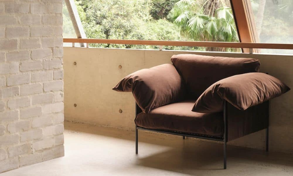 Velvet Alva Armchair by Byron Bay designer Sarah Ellison.