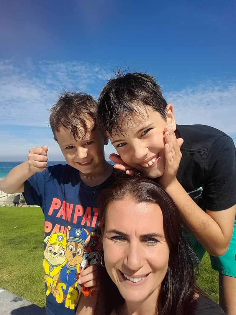 Irina with her two sons, Marek and Filip, who help her focus on what is important following her diagnosis of Parkinson’s disease.